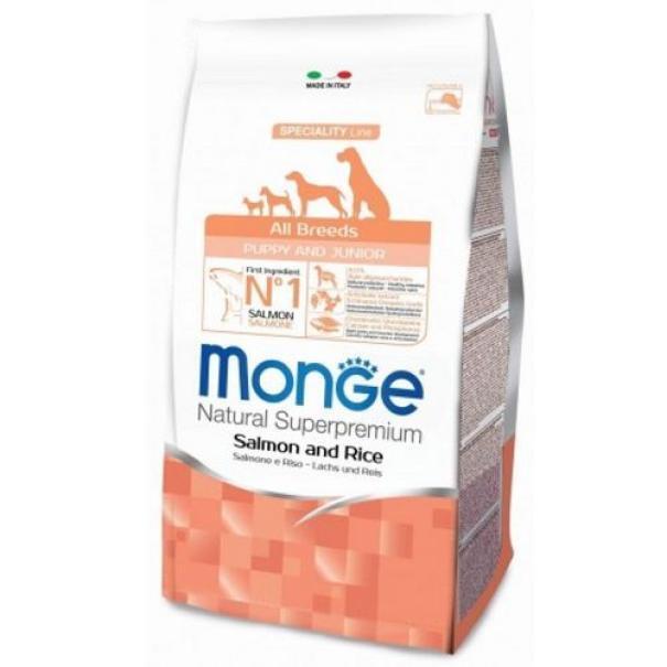 Monge Dog Puppy e Junior Crocchette salmone e riso 12kg