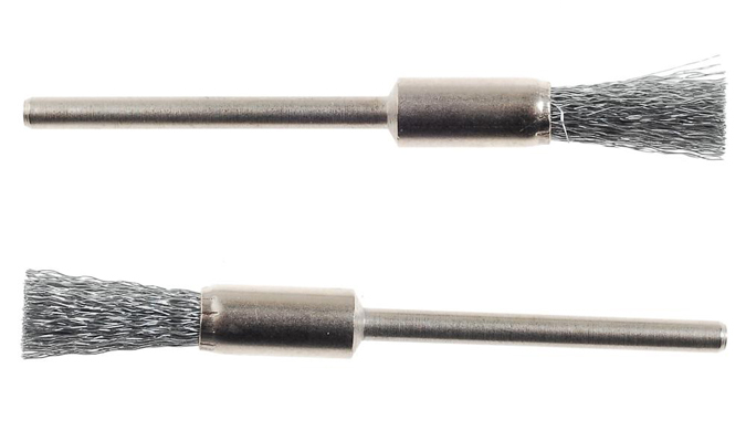 Proxxon Spazzole acciaio 2pz a pennello 8mm pulitura,sbavatura,lucidatura 28951