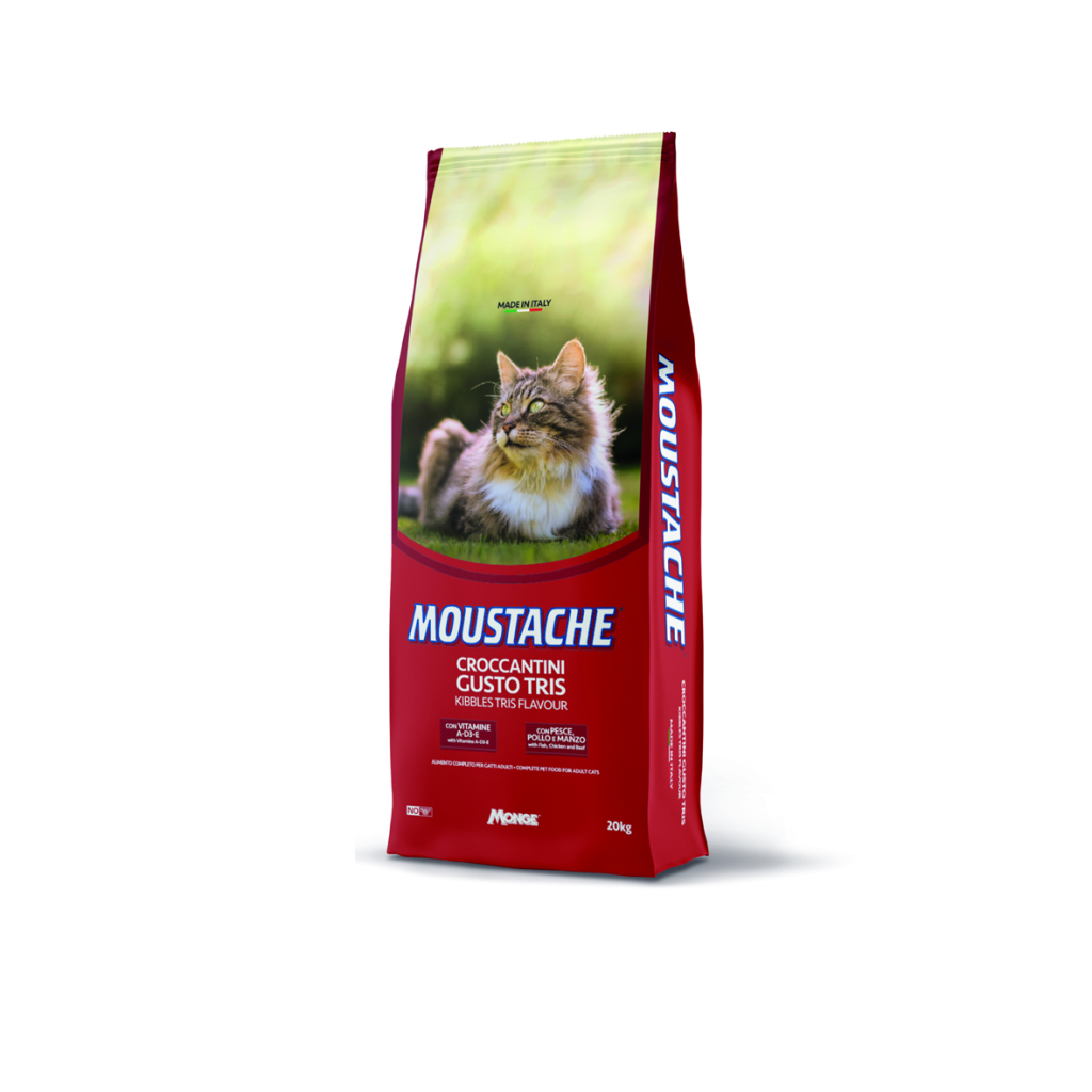 Crocchette gatto Moustache Tris Monge 20kg
