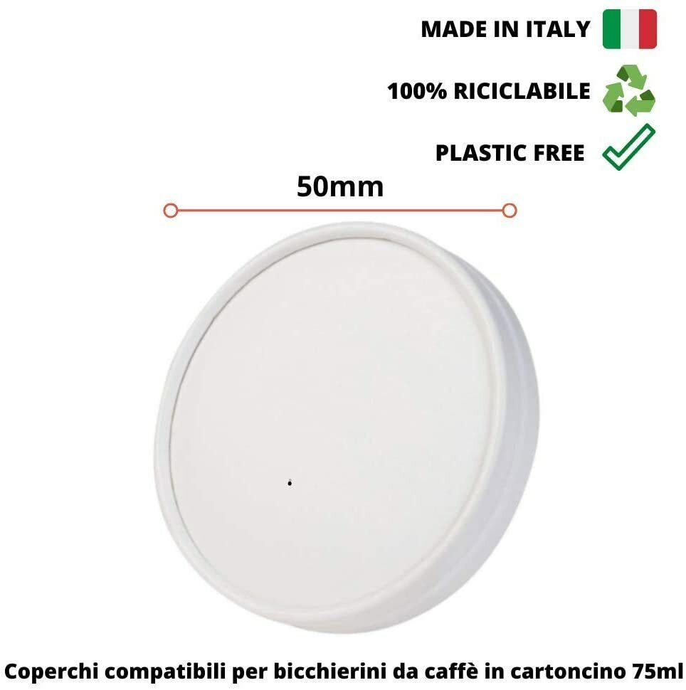 OFFERTA 1000 COPERCHIO PER BICCHIERINI BICCHIERE CAFFE CARTA 75 ML RICICLABILI