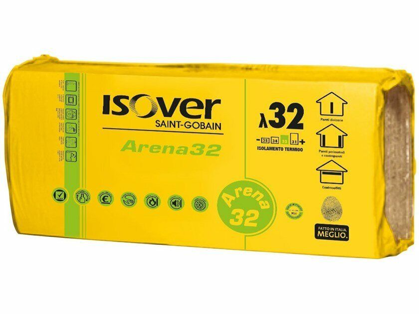 11PZ PANNELLO LANA MINERALE Isover ARENA32 ISOLAMENTO SP.45mm MT. 0,6x1,45