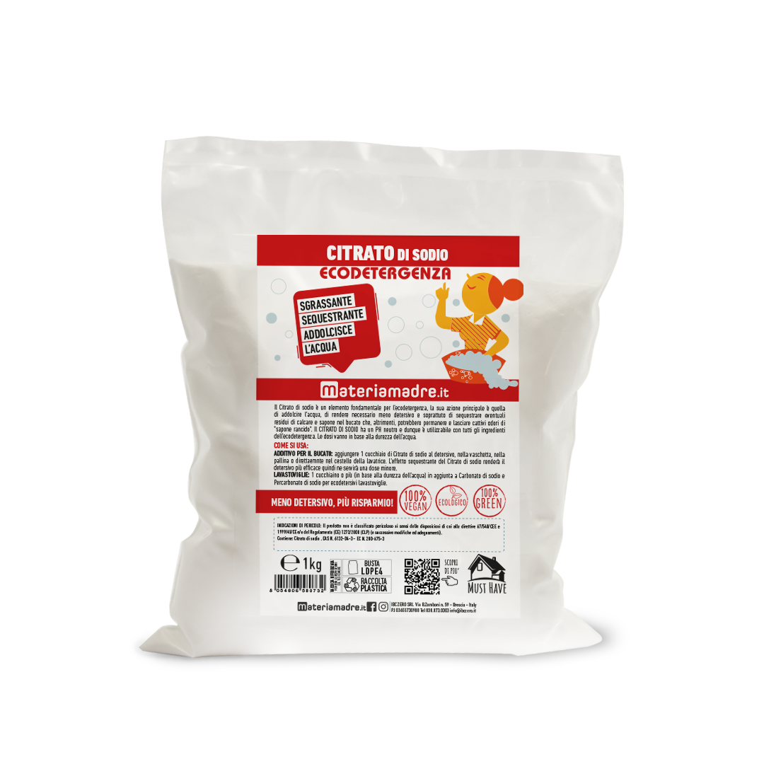 CITRATO DI SODIO ECO DETERGENZA 1KG BUSTA sodium Trisodium citrate