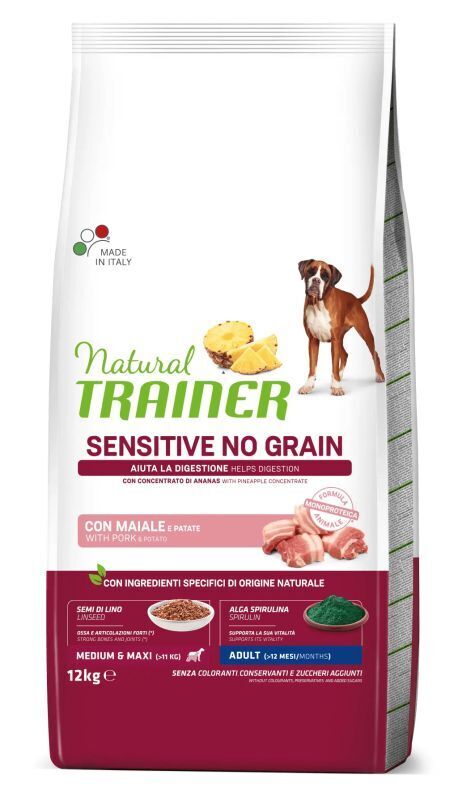 Trainer Cane Medium Maxi Sensitive No Grain 3 kg Maiale
