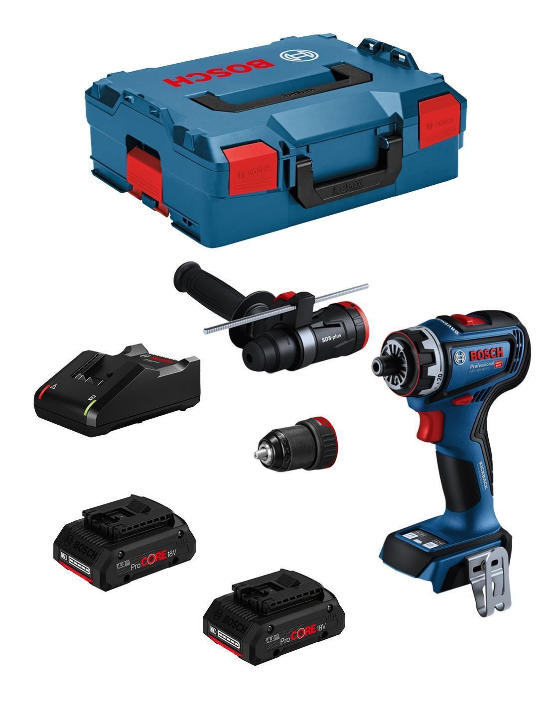 Trapano Avvitatore BOSCH GSR 18V-90 FC (2 x 4,0 Ah ProCORE + GAL18V-40 + L-Boxx