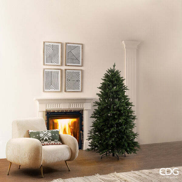 EDG_Enzo De Gasperi Albero di Natale Pino Cristallo H 180 Cm D 112 Cm Verde