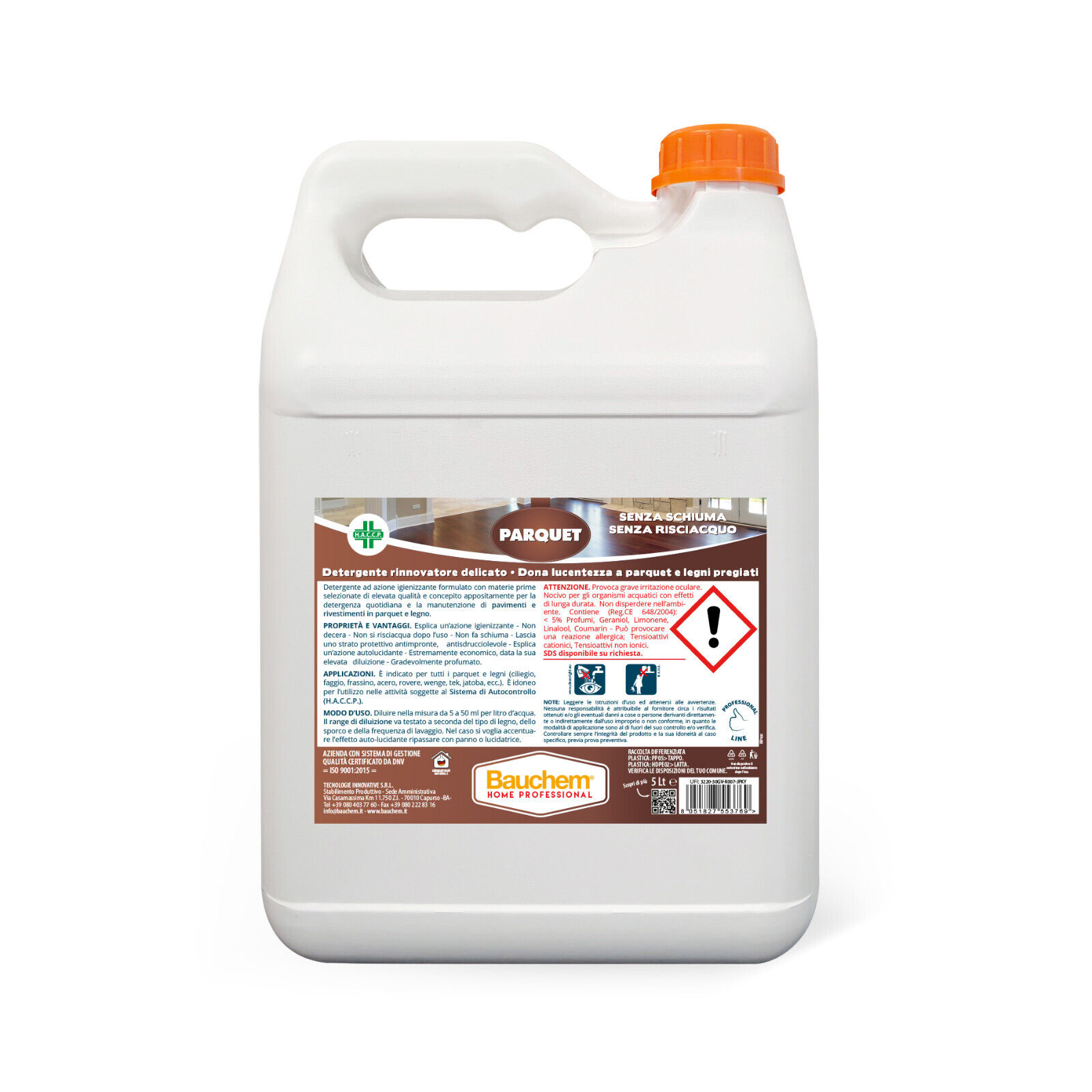 Bauchem LAVAPAVIMENTI PARQUET Auto-lucidante Anti-impronte 5 L