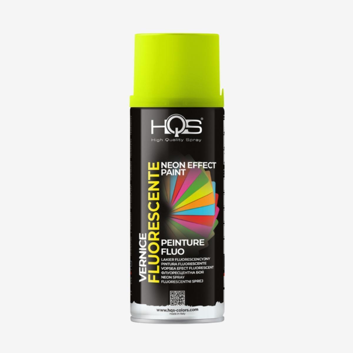 VERNICE SPRAY GIALLO FLUORESCENTE 400ML HQS COLORS