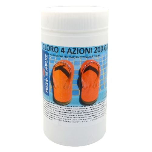 CLORO 4 AZIONI IN PASTIGLIE DA 200GR PER PISCINE 1 Kg LAPI