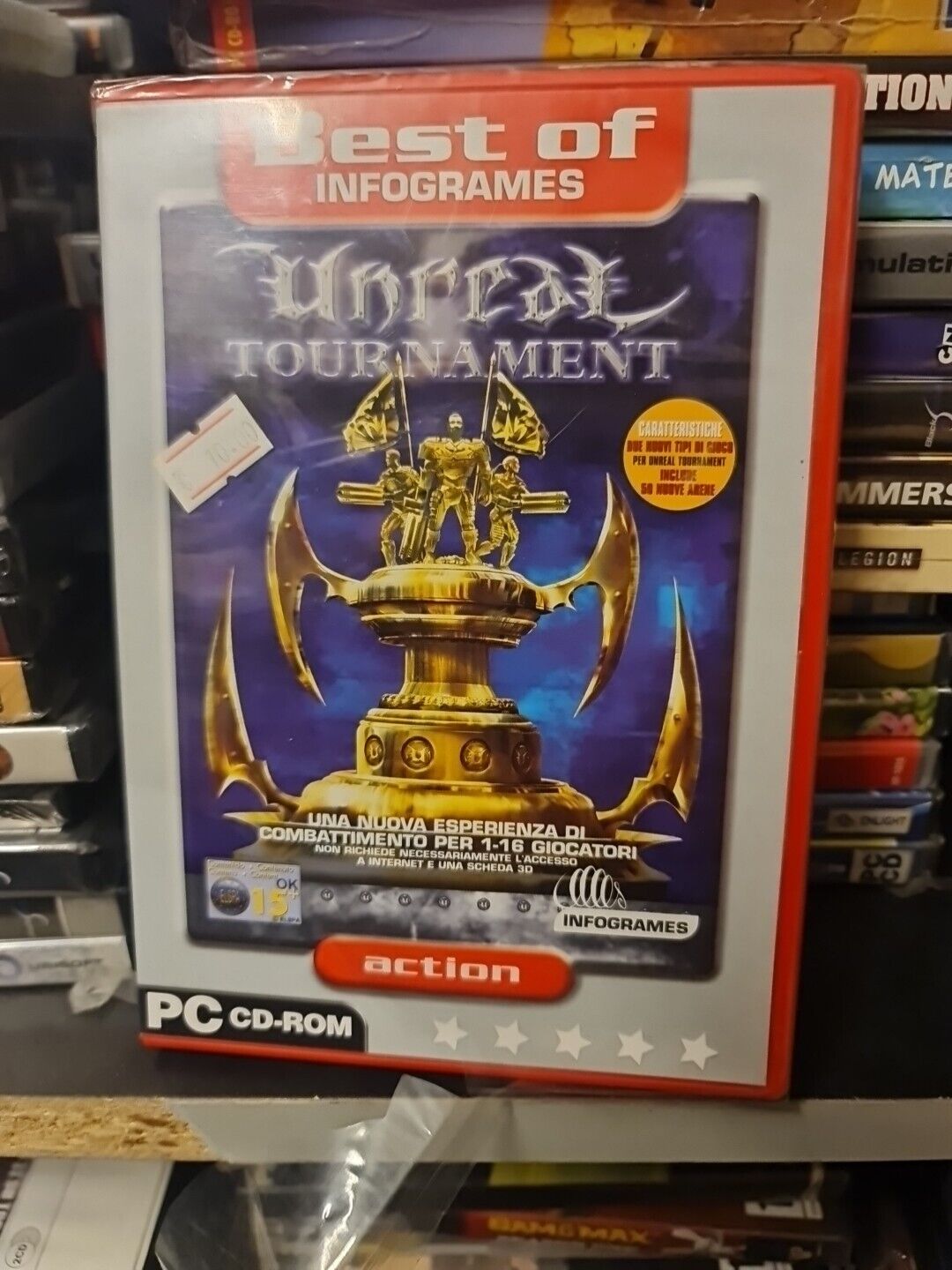 UNREAL TOURNAMENT PC CD ROM GIOCO VIDEOGIOCO ITA nuovo ma celofan rovinato