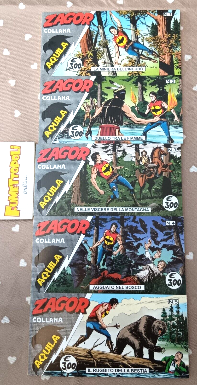 ZAGOR Collana AQUILA n. 1-2-3-4-5  Sergio Bonelli Editore 2024 NUOVI