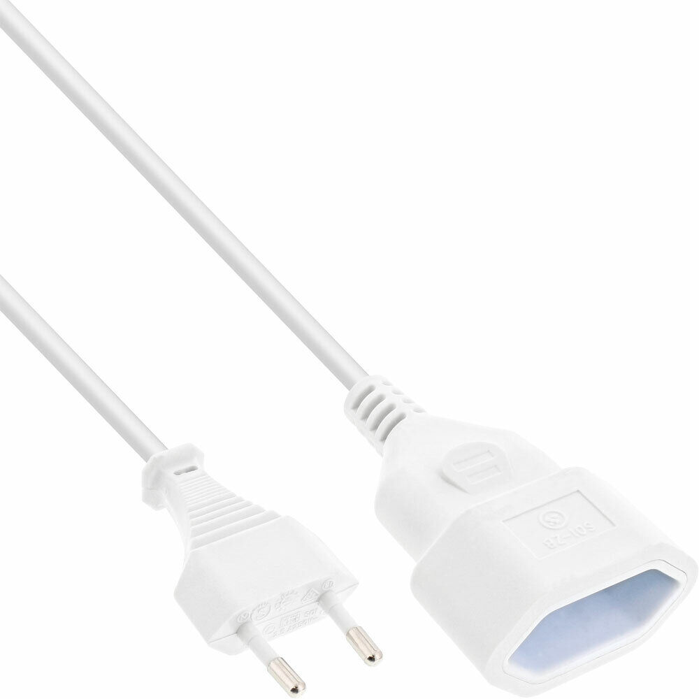 INL InLine® Cavo alimentazione Classe II prolunga, Spina Europlug CEE 7/16 a Pr