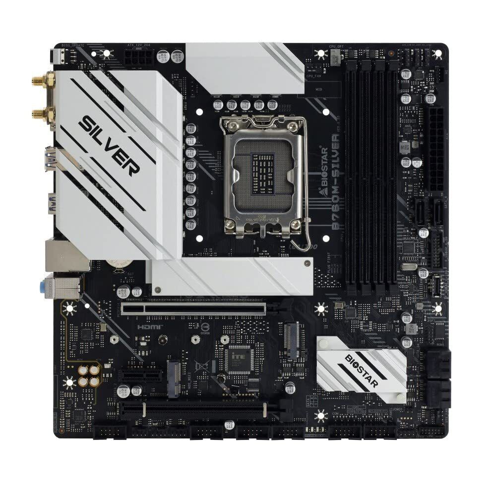 Mainboard BIOSTAR Intel B760 Express LGA1700 Micro-ATX Memory DDR5 Memory slots