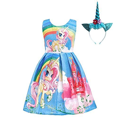 Lito Angels Vestito Unicorno con Cerchietto per Capelli per Bambina, (r5G)