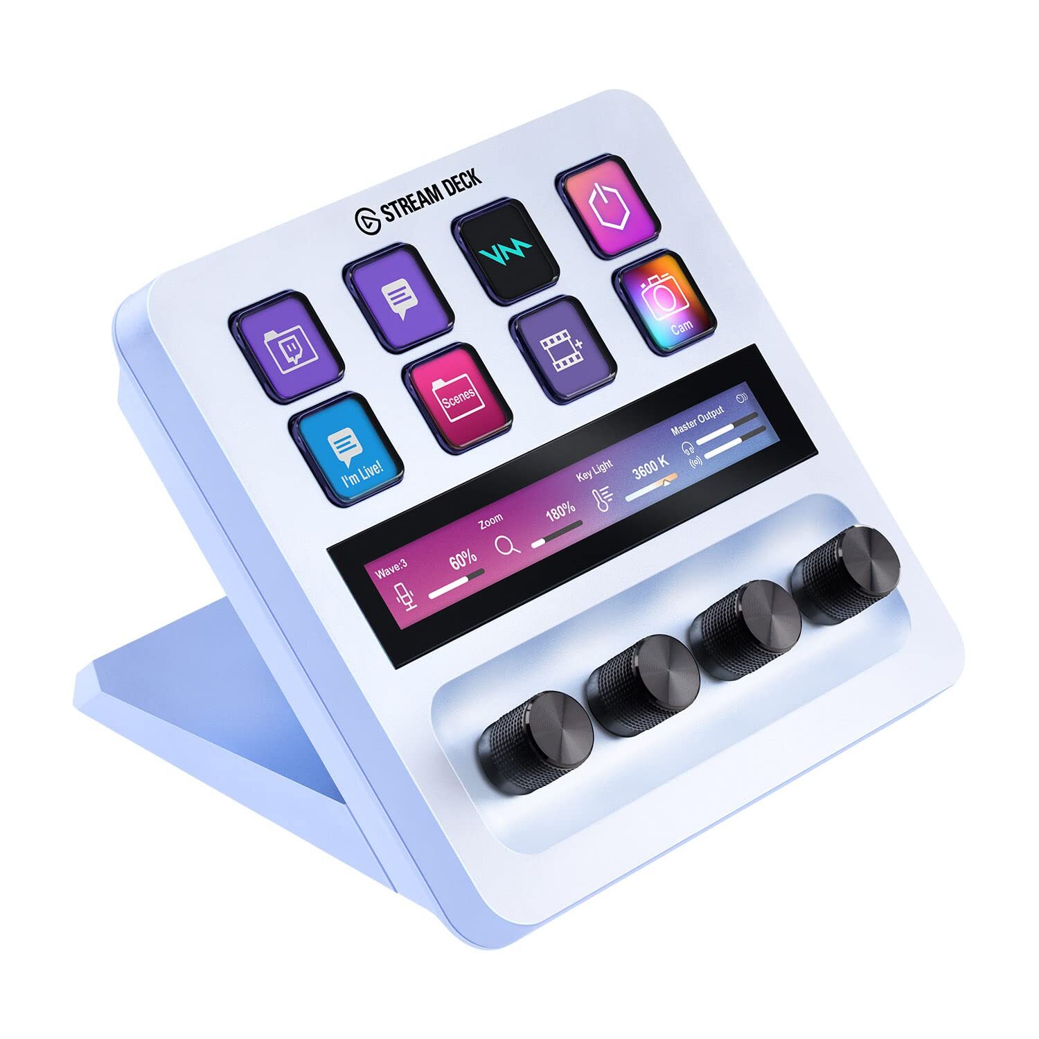 Elgato Stream Deck + White, audio mixer, live production and studio controller f