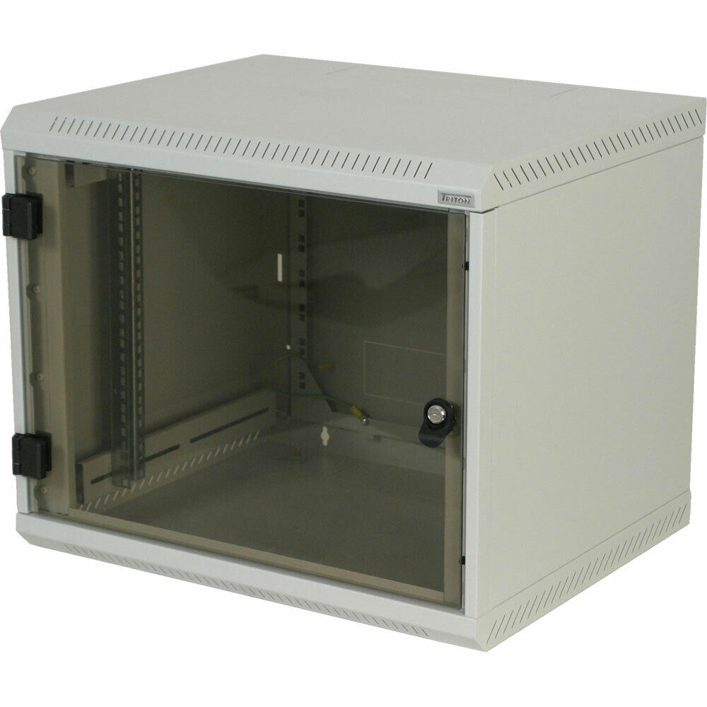 INL Rack 19" da parete, una sezione, 600x395, 04U, IP30, porta in vetro, grigio
