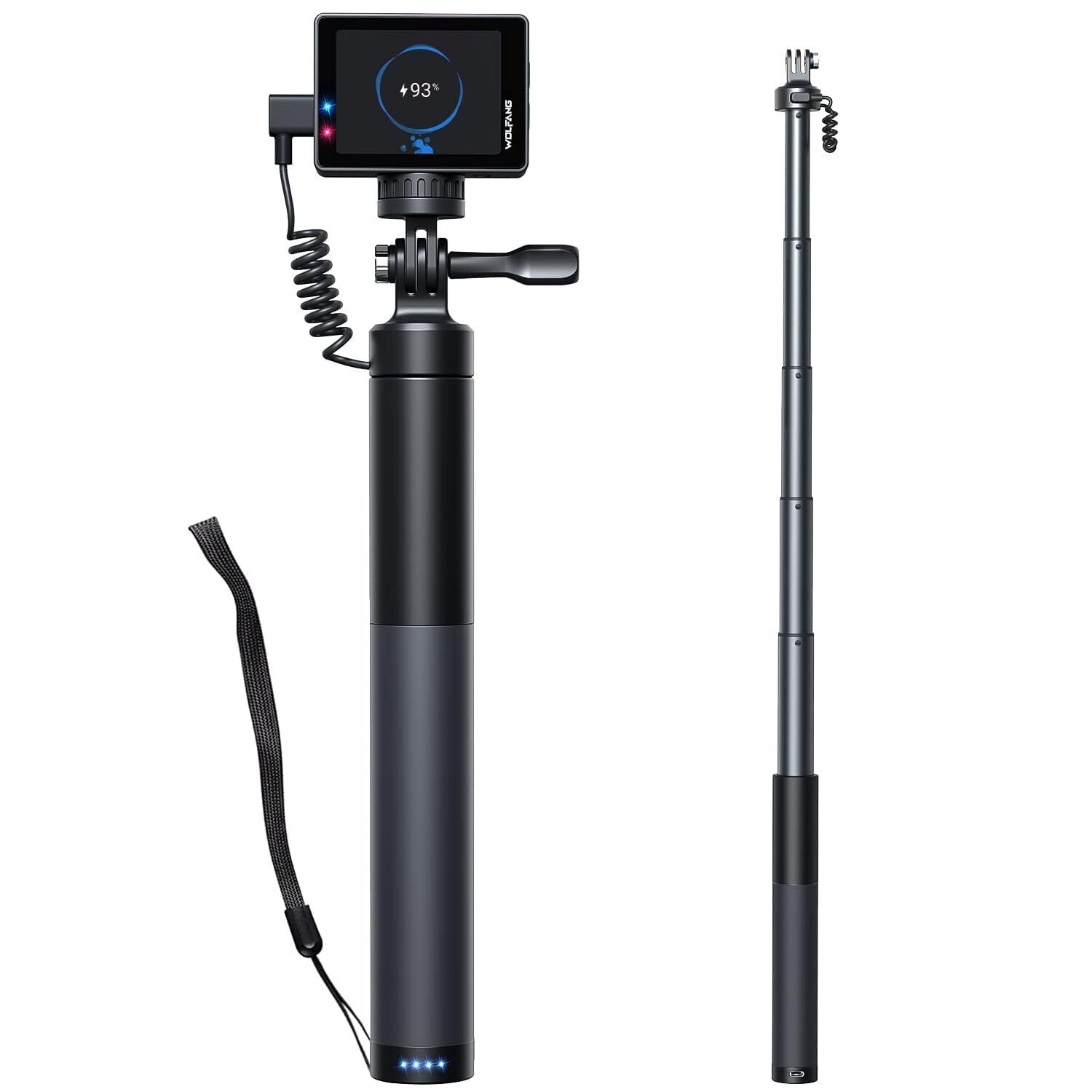 WOLFANG Action Cam Selfie Stick carica la tua action camera da 2600 mAh (r1l)