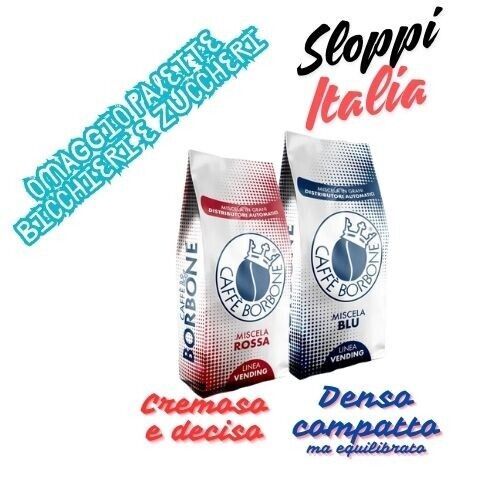 Caffe' in  grani Borbone 1kg qualita rossa 1kg qualita' blu con omaggio!!!!