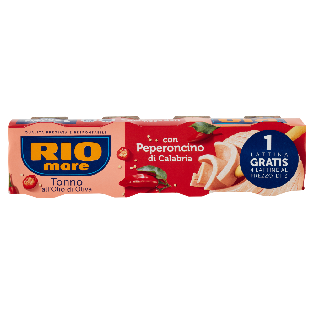 TONNO RIO MARE IN OLIO DI OLIVA TONNO IN SCATOLA 4x 80gr PEPERONCINO DI CALABRIA
