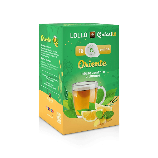 Infuso Zenzero e Limone in cialde ESE 44 di Lollo Caffè, 18 pezzi