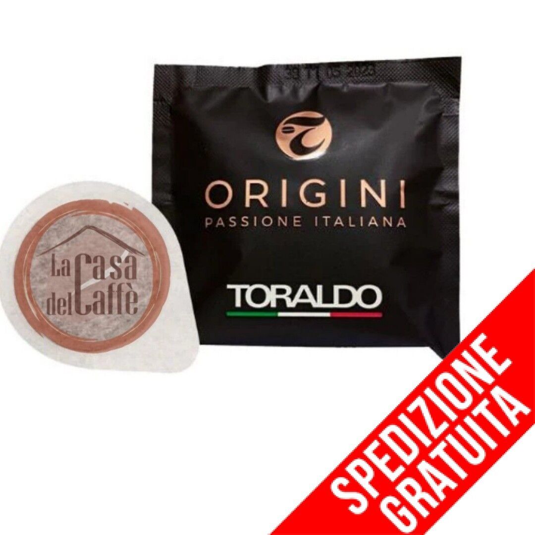Cialda caffè Toraldo miscela Origini ESE 44 mm filtro carta. BOX 150