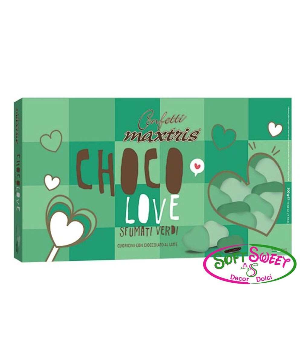 CONFETTI MAXTRIS CUORI PICCOLI SFUMATI VERDI 500 GR