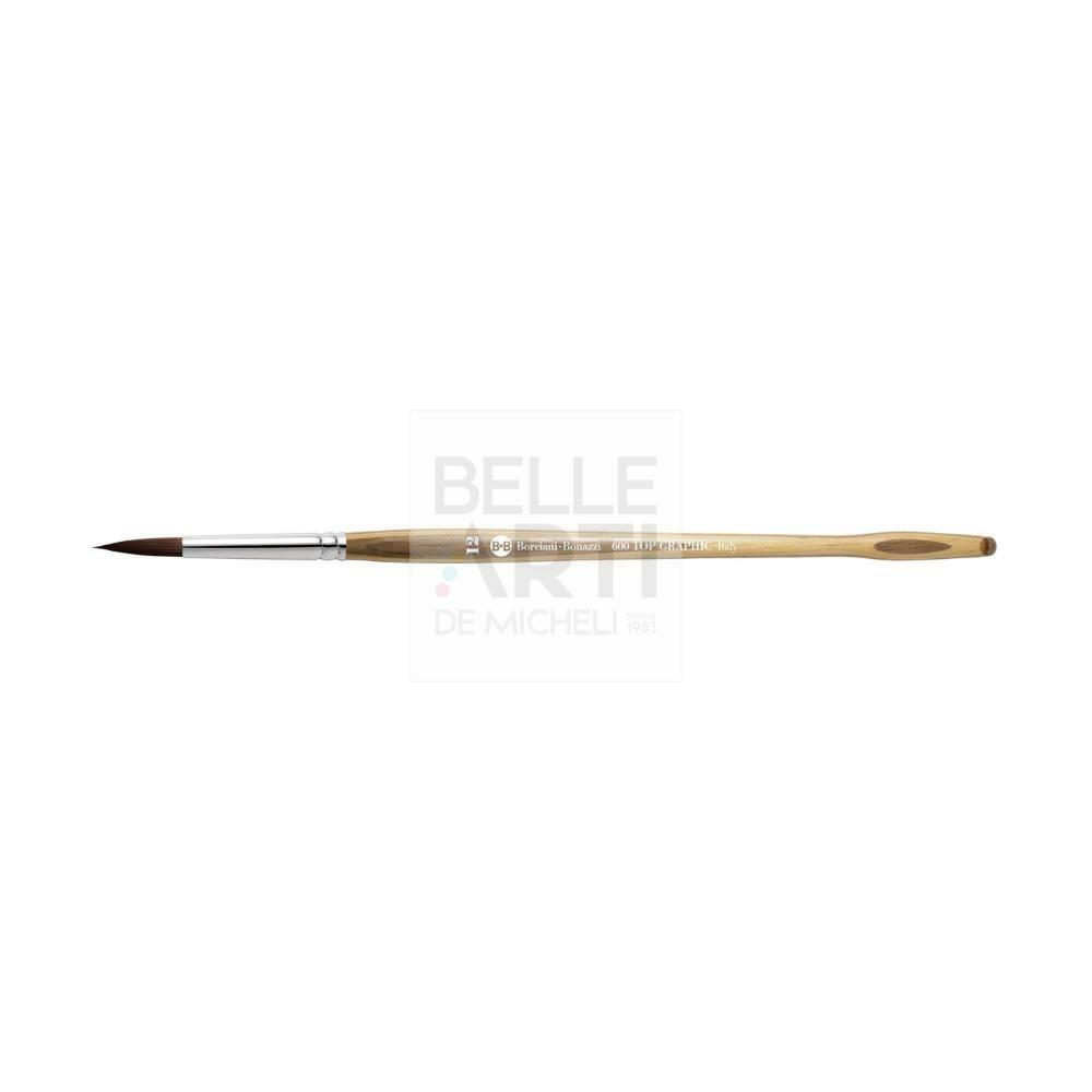 PENNELLO TONDO TOP GRAPHIC S. 600 FILATO SINTETICO PRUGNA MAN. CORTO N.10