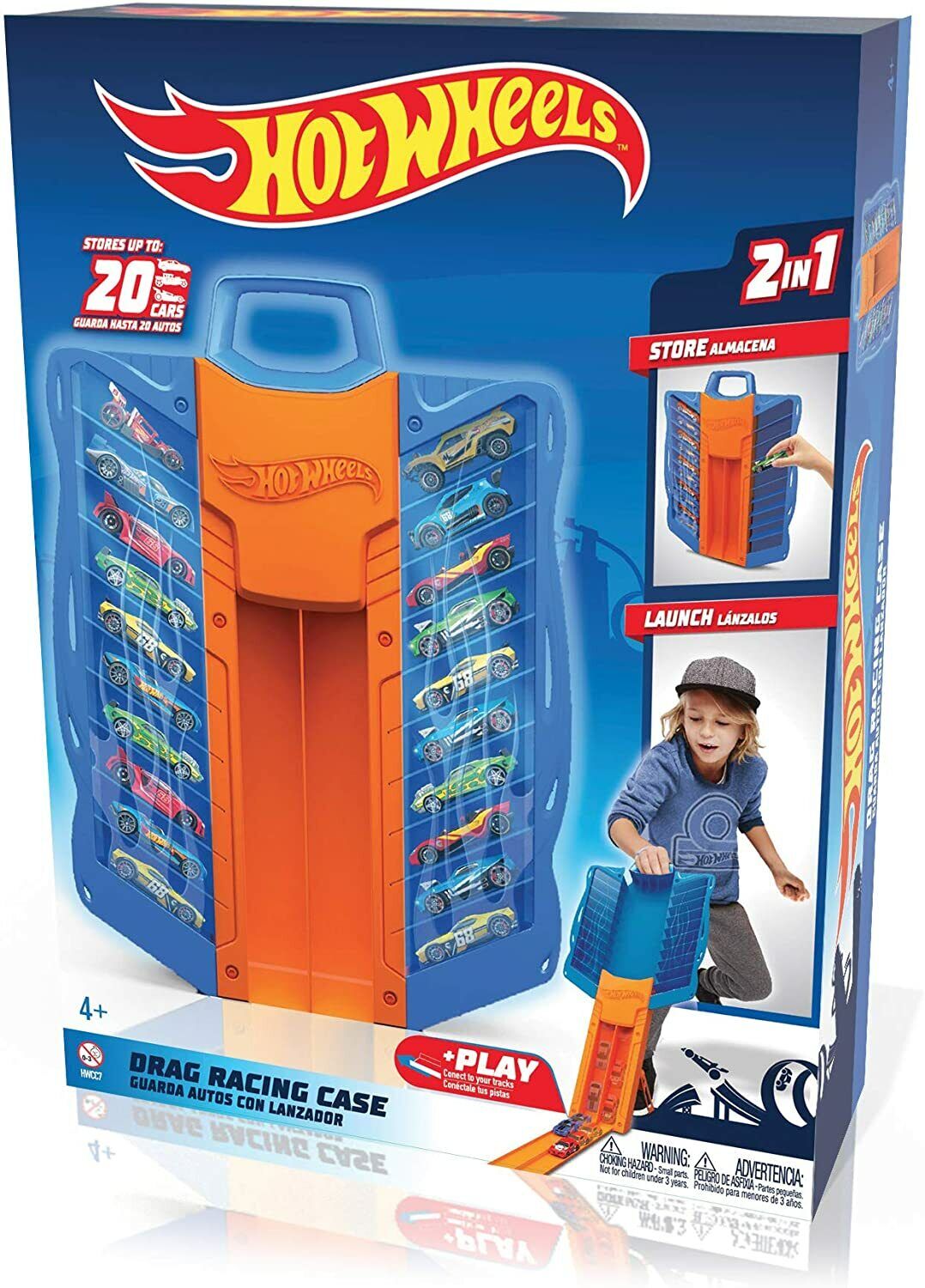 7095325-Grandi Giochi Hot Wheels Car Case MULTIDRAG Races per 20 Cars, 800512400