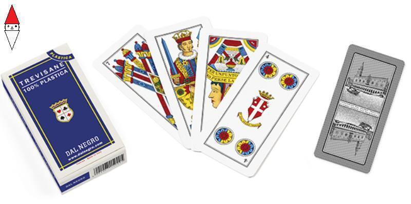 CARTE DA GIOCO TEODOMIRO DAL NEGRO TREVISANE DA 52 N.114 PLASTICA