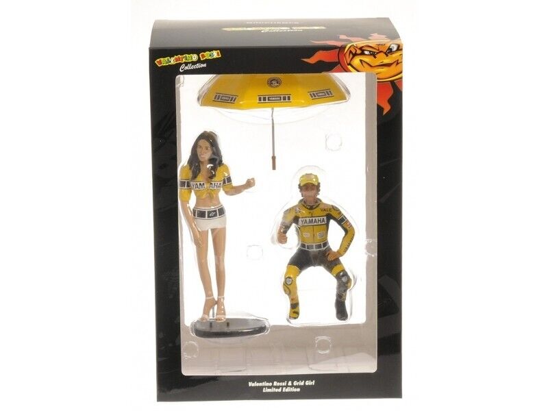 MINICHAMPS MODELLINO PILOTA ROSSI & RAGAZZA OMBRELLINA LAGUNA SECA 2005 IN RESIN