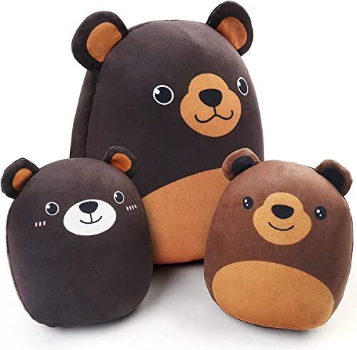 LotFancy Orso Peluche Cuscino Set di 3 Simpatici Peluche 30cm e 17cm (G2a)