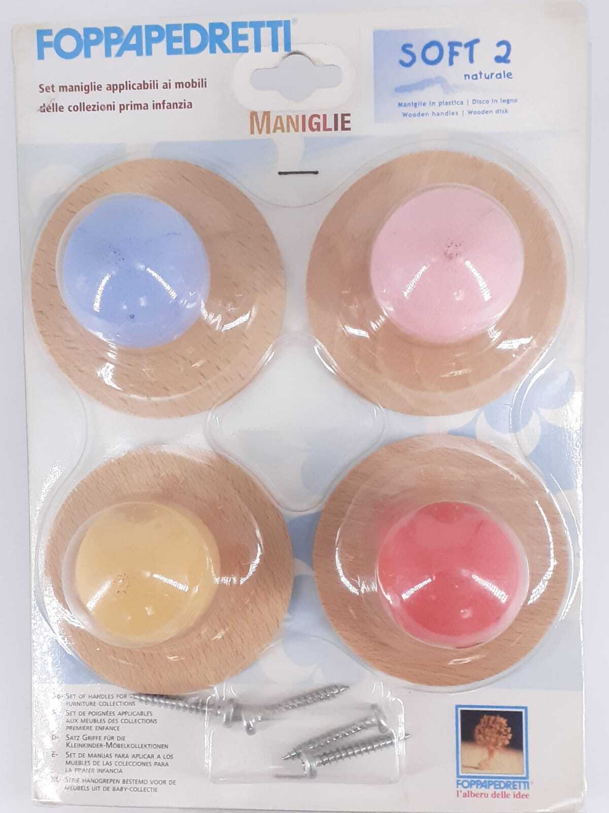 Foppa Pedretti set 4 maniglie colori pastello per mobili