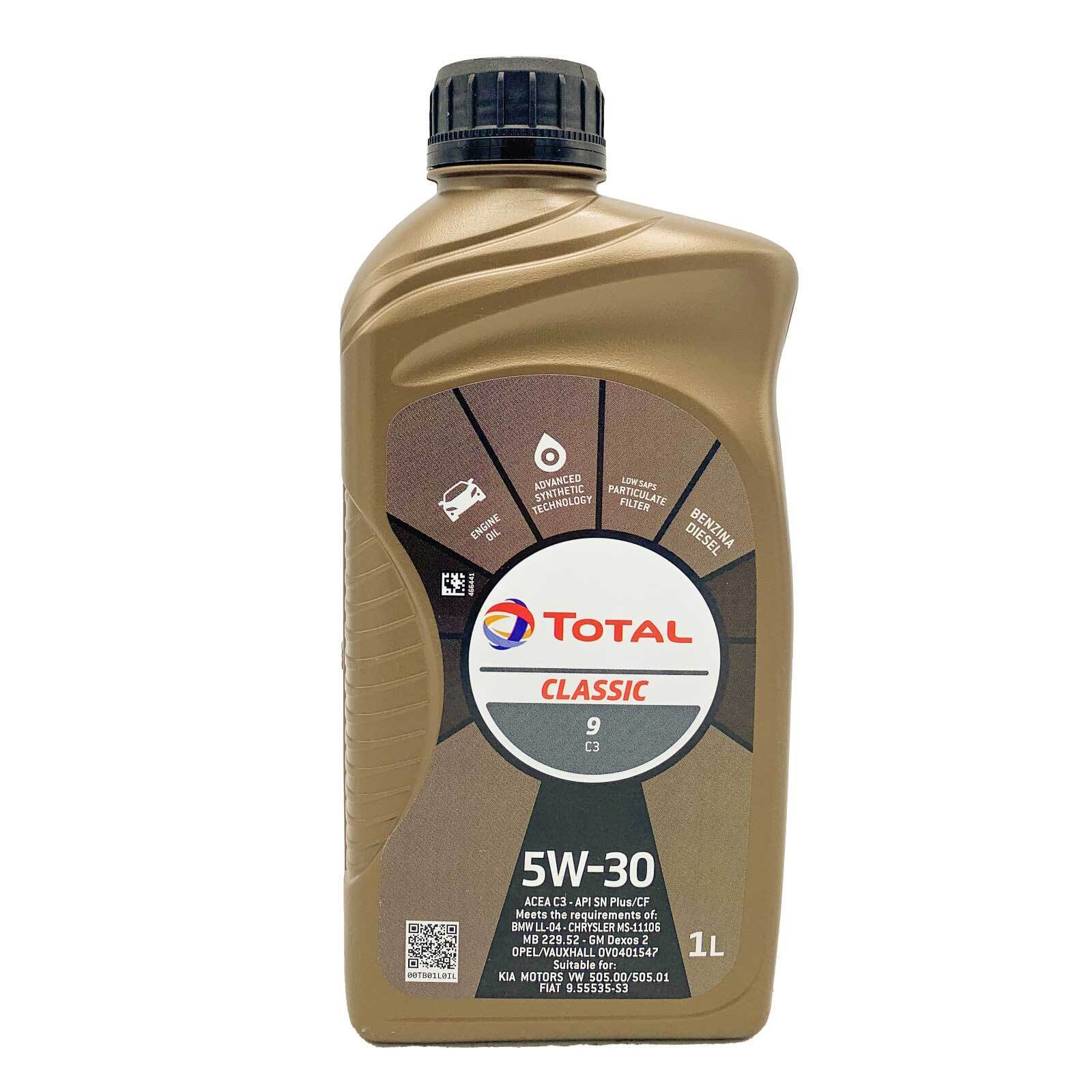 OLIO MOTORE TOTAL CLASSIC 9 C3 5W30 1L alte prestazioni professional motori AUTO