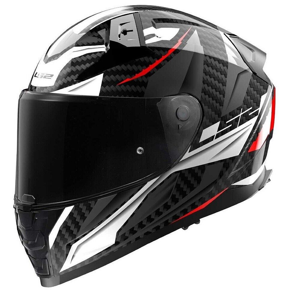 LS2 FF811 VECTOR II CARBON SAVAGE RED CASCO CARBONIO MOTO INTEGRALE 22.06 TG M