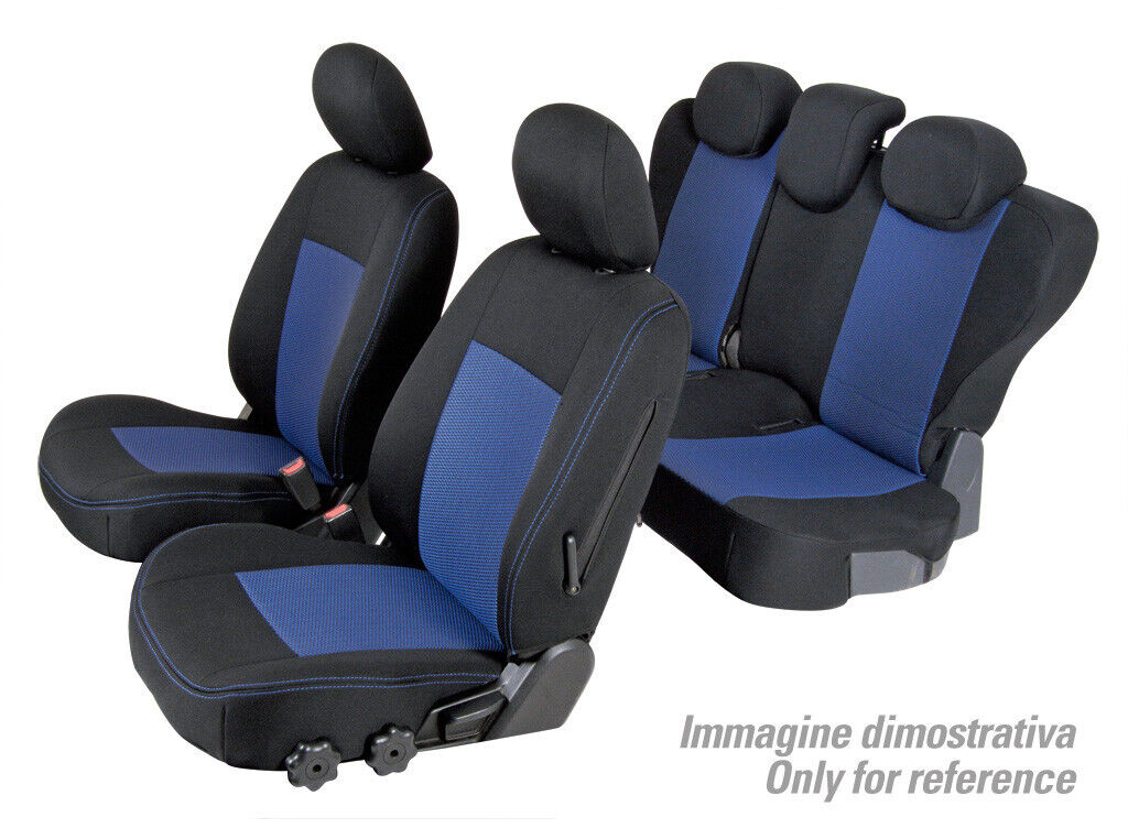 Set coprisedili Superior - Nero/Blu - compatibile per Fiat 500 (07/07>06/15)...