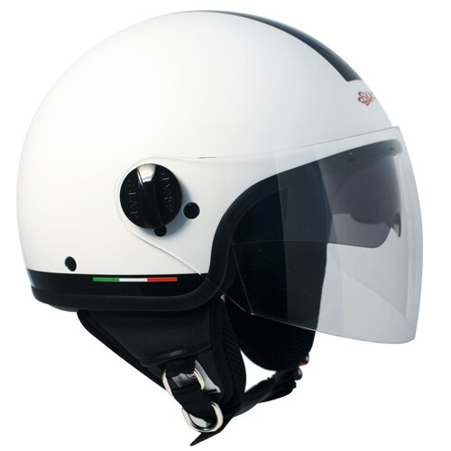 Casco helmet helm demijet CGM Bico compact doppia visiera bianco taglia M