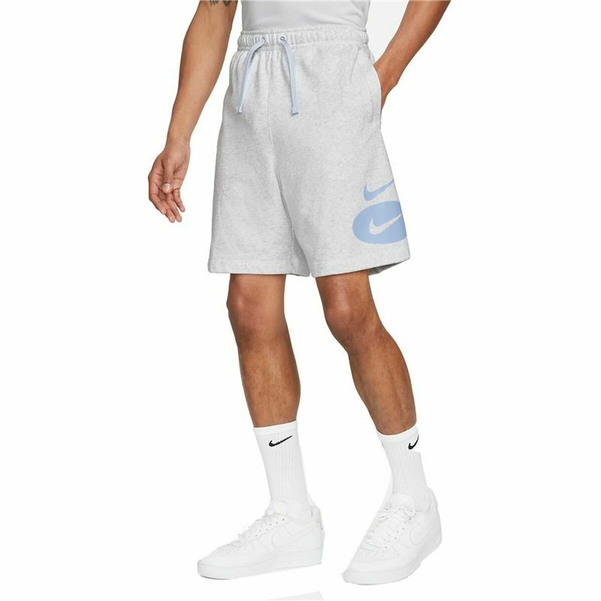 Nike Pantaloni Corti Sportivi Da Uomo Nike Sportswear Swoosh League Grigio Tagli
