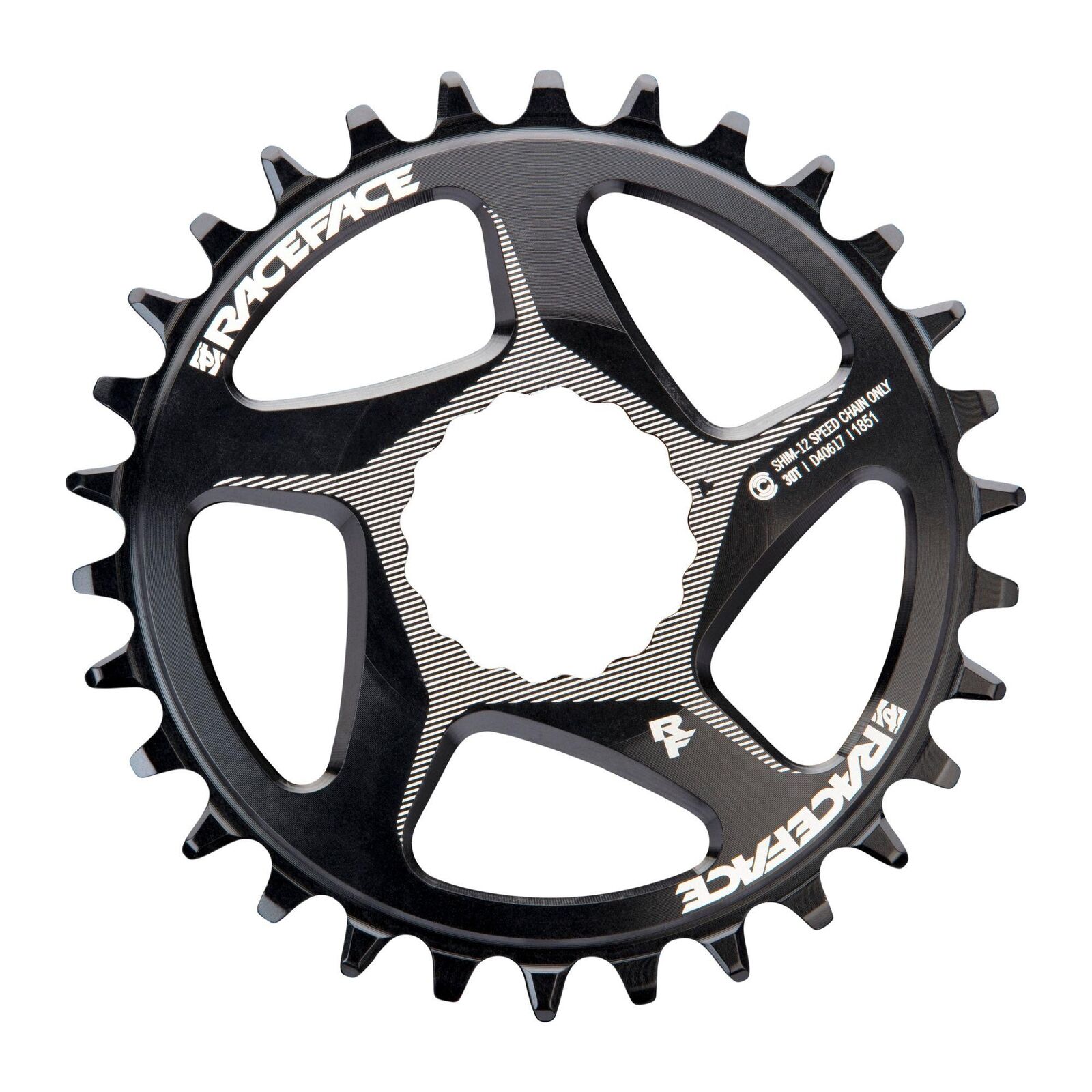 Race Face, Plateau Direct Mount Wide (55mm) Shimano 12v-30t-noir Unisex Adulto,
