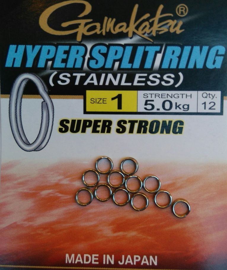 HYPER SPLIT RING SIZE 4 GAMAKATSU 22 KG STAINLESS SUPER STRONG JAPAN PESCA LURE