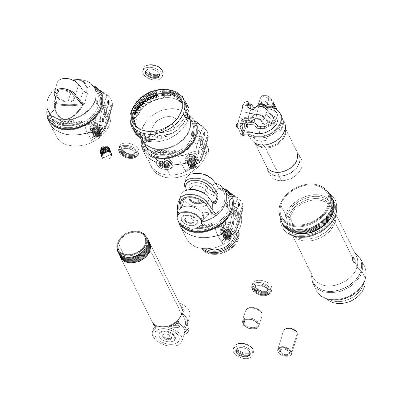 Rockshox Rear Shock Reservoir Assembly (Includes Reservoir, Internals, Cap Screw