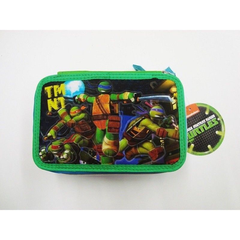 Astuccio Turtles 3zip completo colori scuola bambino colori Giotto Tartarughe Ni