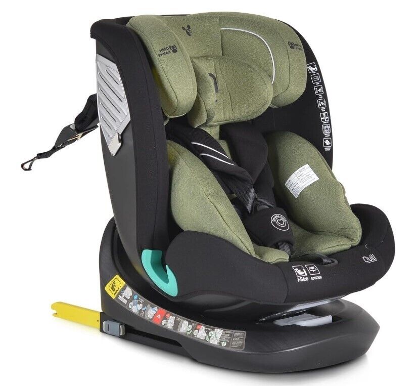 Cangaroo Seggiolino Auto Girevole di 360° i-Size con Isofix QUILL GREEN 40-150 c