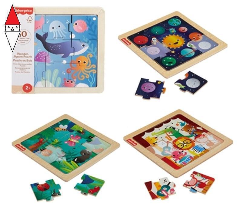 PRIMA INFANZIA MATTEL FISHER-PRICE WOOD PUZZLE ASSORTITI