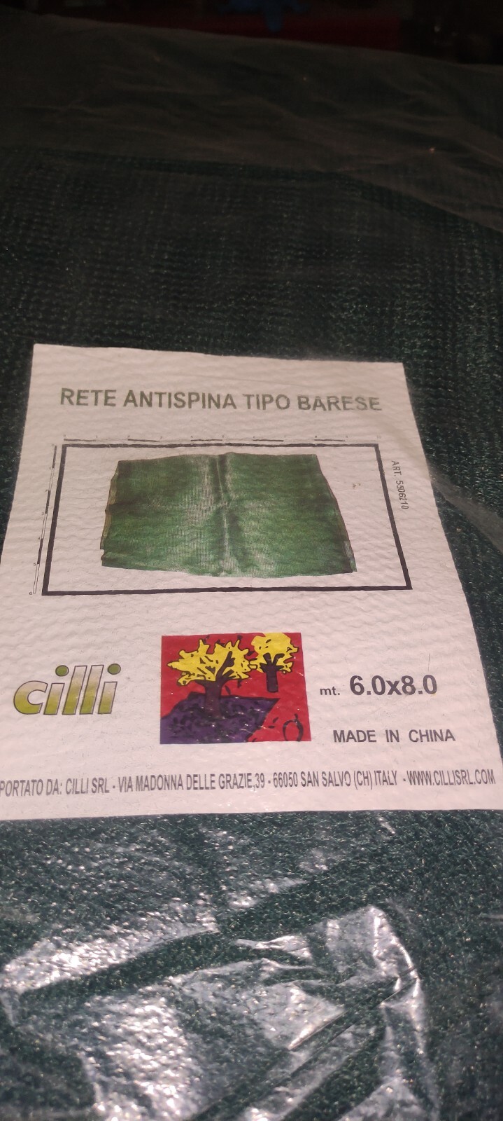 Rete Telo Olive Antispina per raccolta 6x8m - Verde