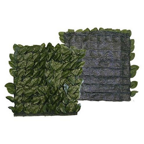 Siepe artificiale foglie lauro con rete in pvc verde 1,5x3 mt sintetica esterno
