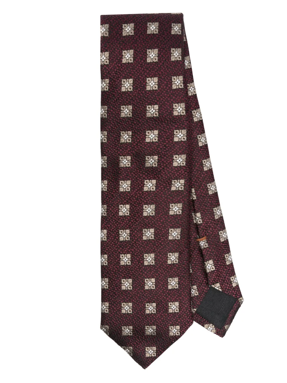 Zegna patterned-jacquard tie - Rosso