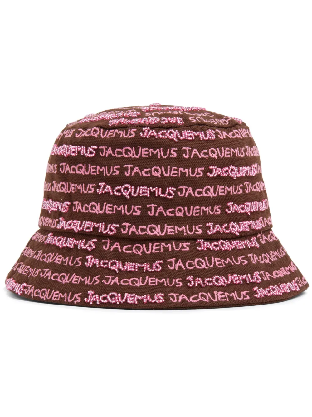 Jacquemus Cappello bucket con ricamo - Marrone