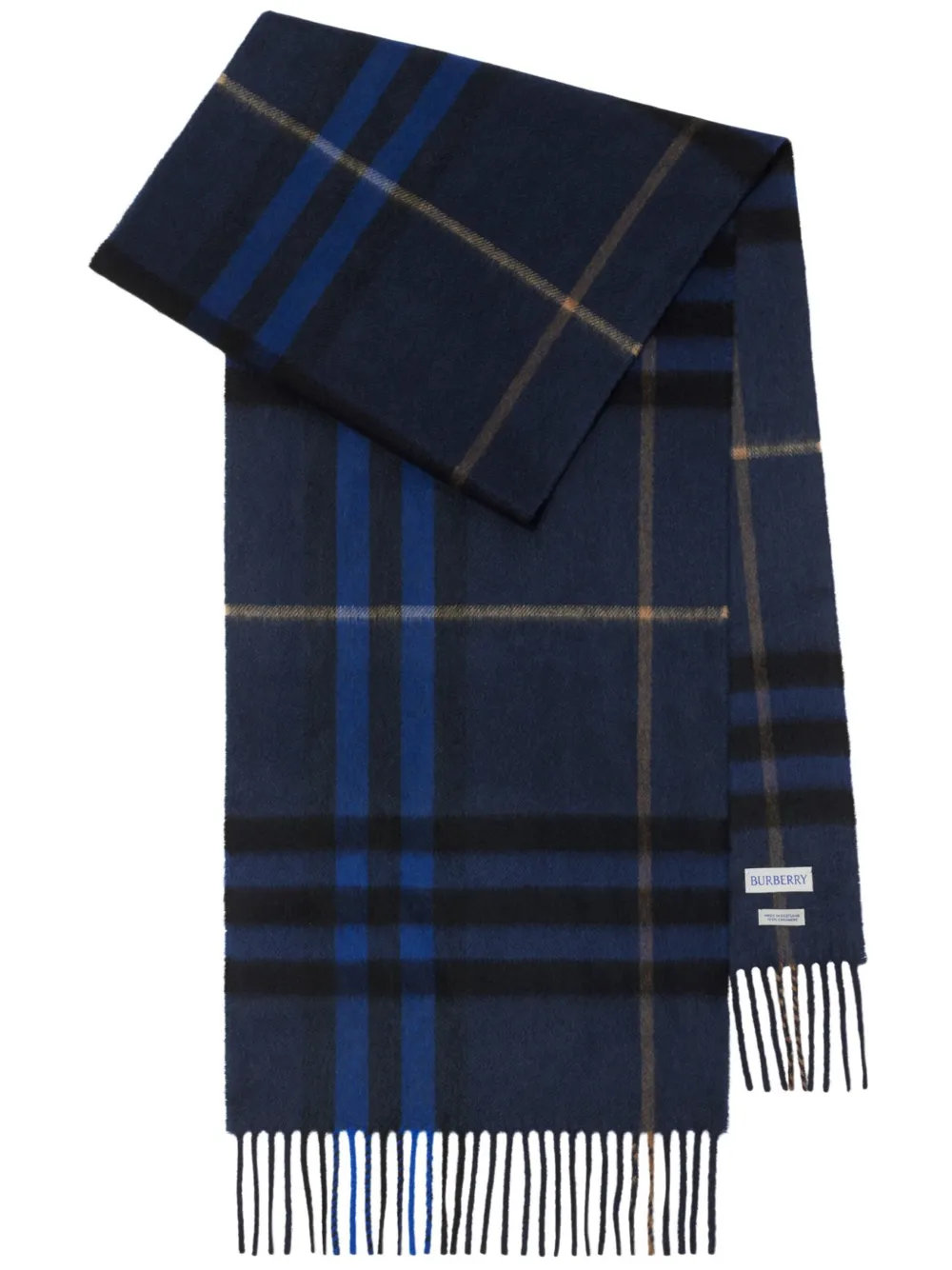 Burberry checked cashmere scarf - Blu