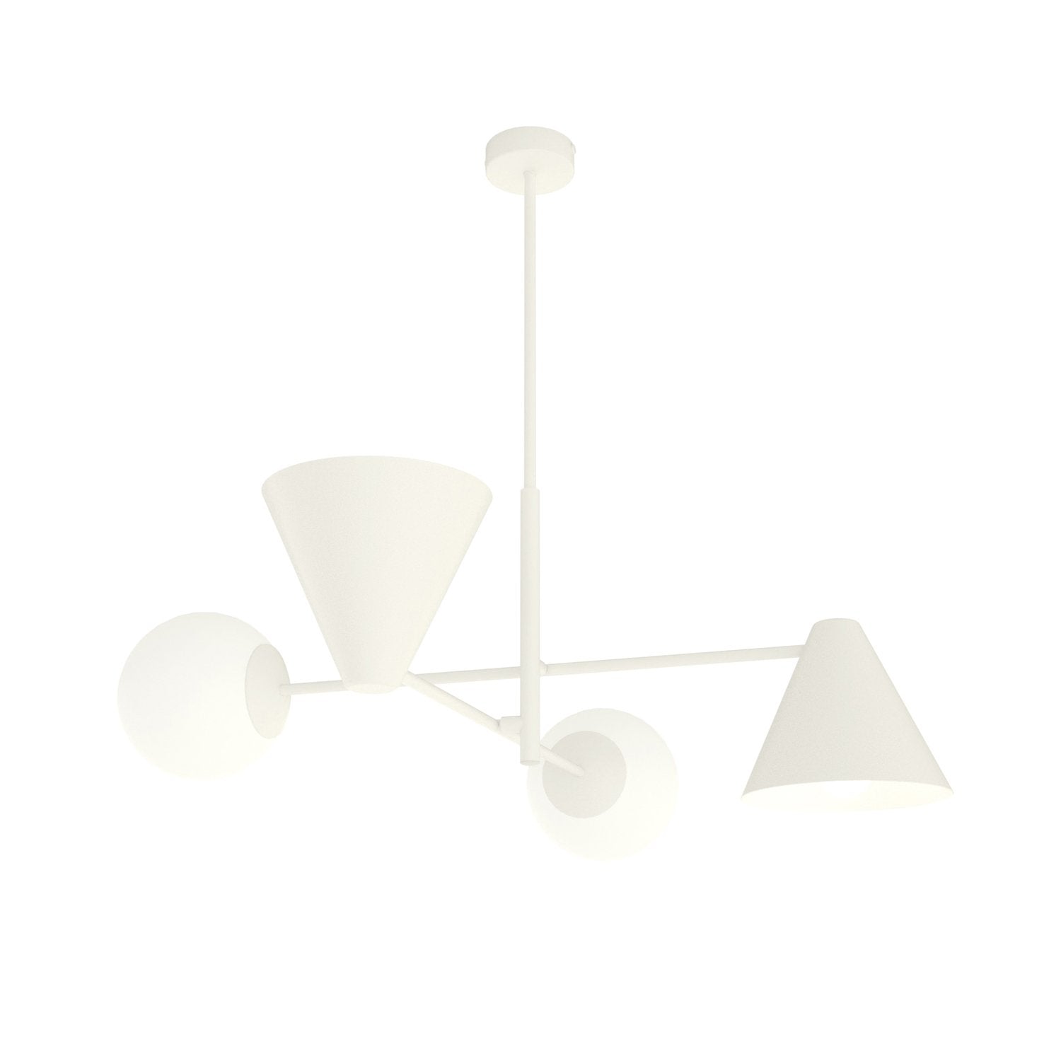 Plafoniera moderna industrial hermes 4 luci bianco