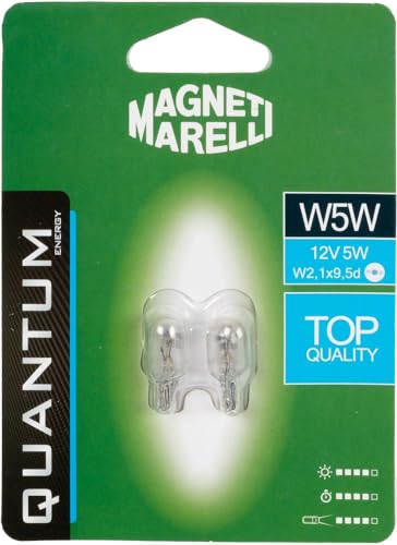 Magneti Marelli W5W Coppia Lampadine Auto Vetro 12V 5W Attacco W2,1X9,5D