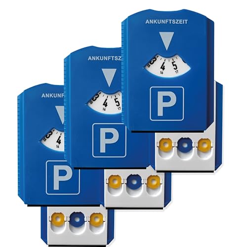 Prolac - 3 Dischi Orari Per Parcheggio Auto, Con 3 Gettoni Integrati Per Carrello Della Spesa E Raschietto Per Ghiaccio, In Plastica Resistente